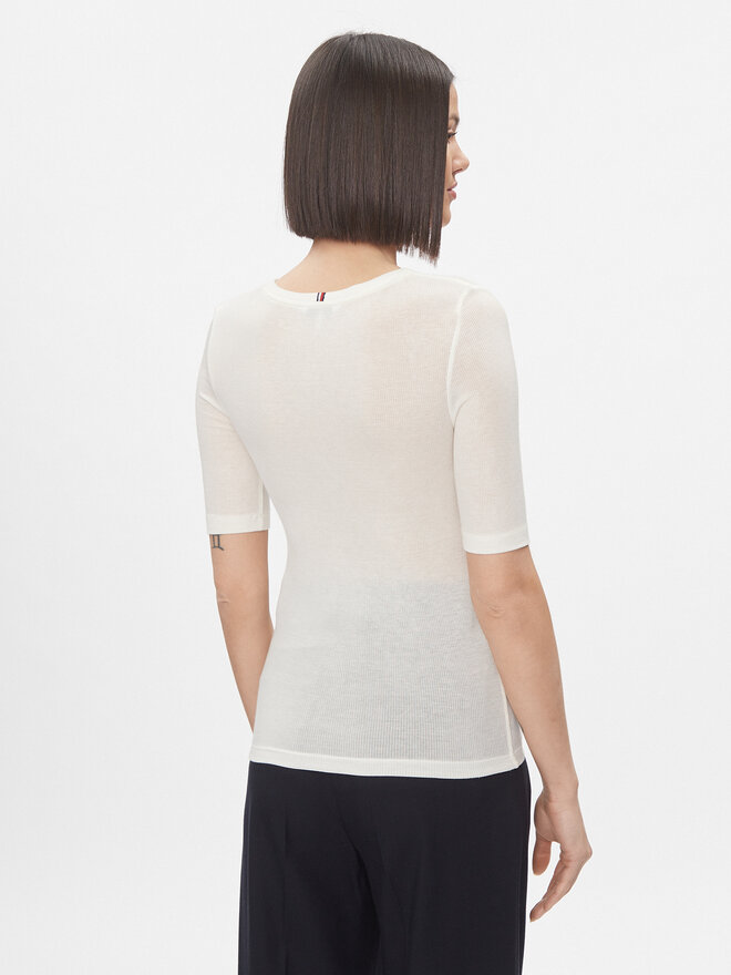 Tommy Hilfiger Tommy Hilfiger Футболка Slim Soft Tencel C-Nk 1/2Slv WW0WW39789 Écru Slim Fit