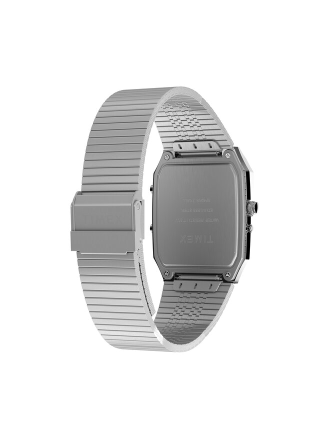 Timex Zegarek Timex Q Timex® 1982 Ana-Digi Reissue Chronograph TW2Y05900 Srebrny