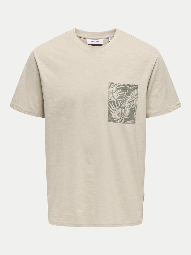 Only & Sons Only & Sons T-Shirt 22025286 Beige Regular Fit