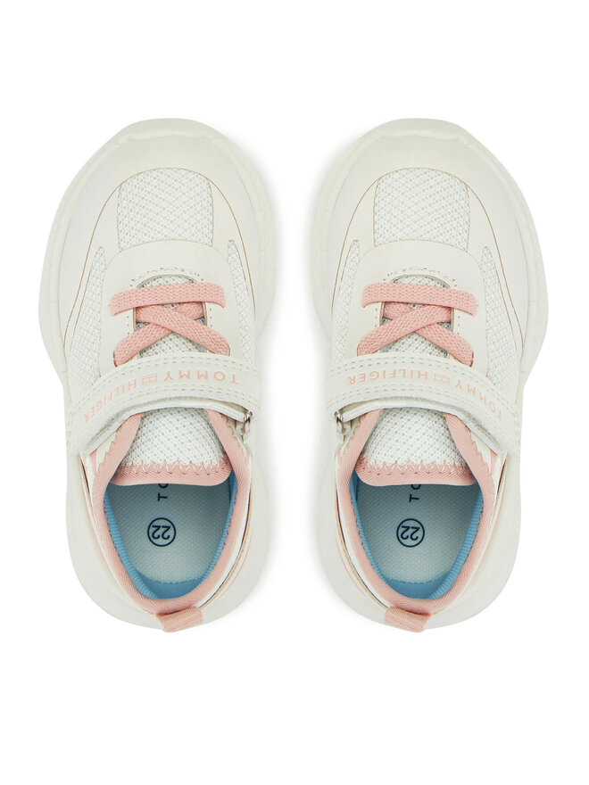 Tommy Hilfiger Tenisice Tommy Hilfiger Low Cut Lace-Up/Velcro Sneaker T1A9-33755-1697 M Bijela