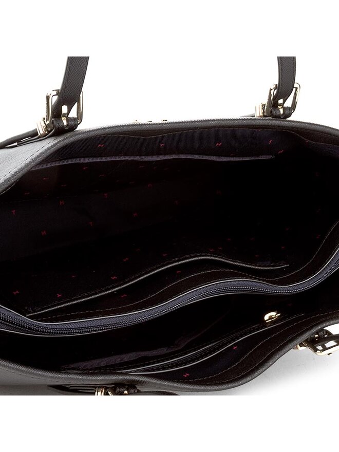 Tommy Hilfiger Handtasche Tommy Hilfiger Honey Med Tote AW0AW04547 Schwarz