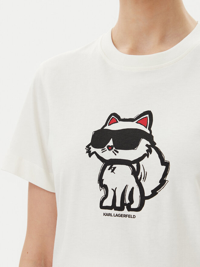 KARL LAGERFELD KARL LAGERFELD Camiseta A1W17128 Écru Regular Fit