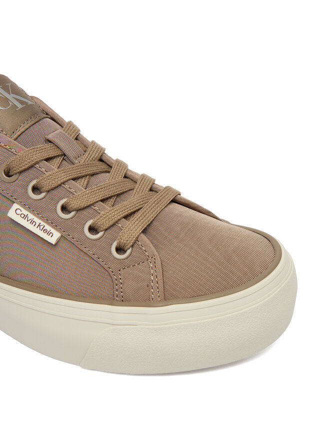 Calvin Klein Zapatillas Calvin Klein Vulc Flatform Lace Up Moire YW0YW02012 Marrón