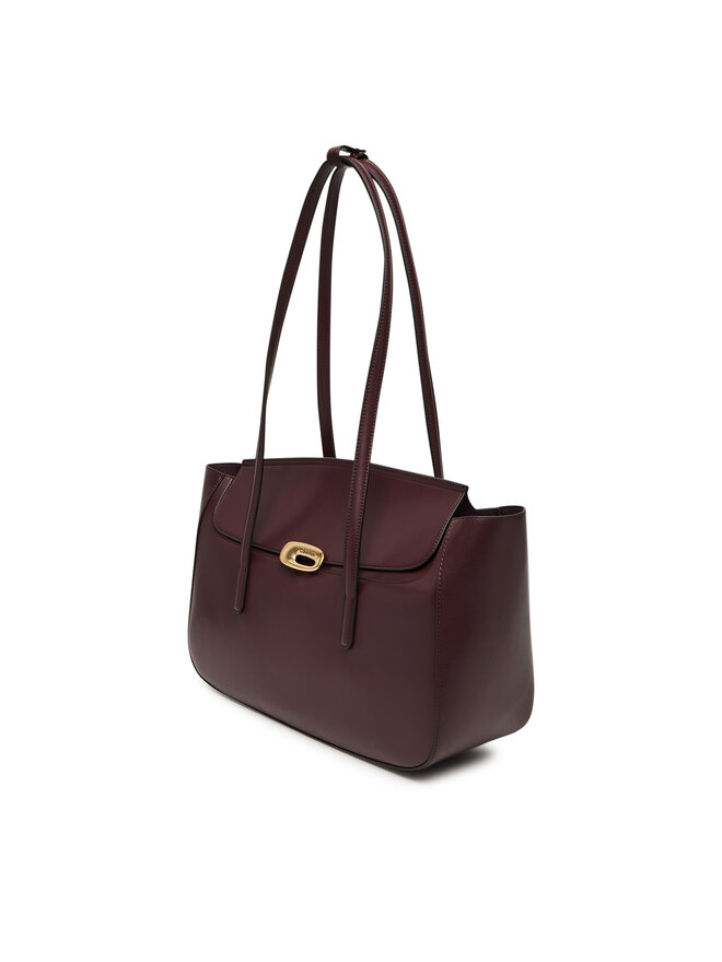 Calvin Klein Handtasche Calvin Klein Hardware Flap Tote Bag LV04F3145G Dunkelrot