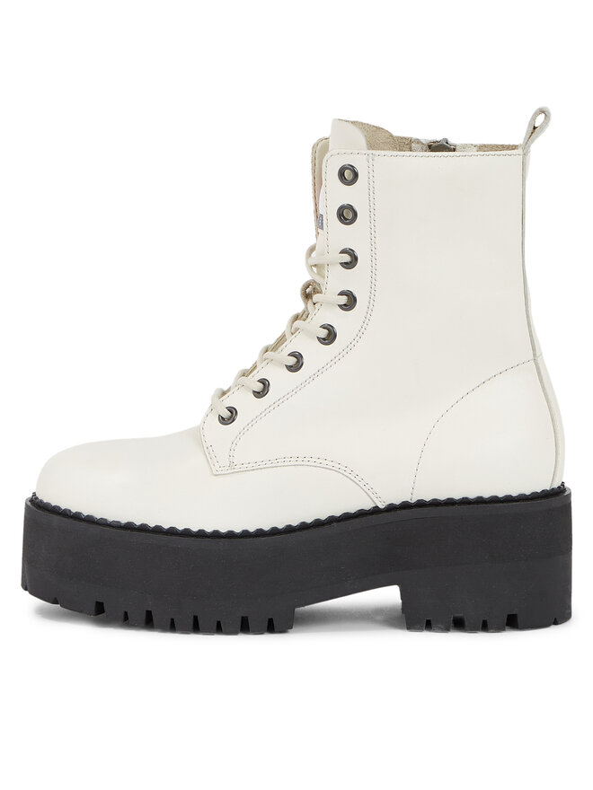 Tommy Jeans Μποτάκια Tommy Jeans Tjw Boot Zip Up EN0EN02305 Λευκό