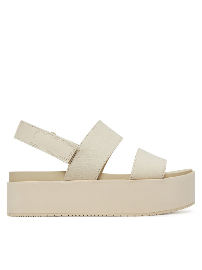 Calvin Klein Jeans Sandały Calvin Klein Jeans Flatform Sandal Sling In YW0YW01788 Écru