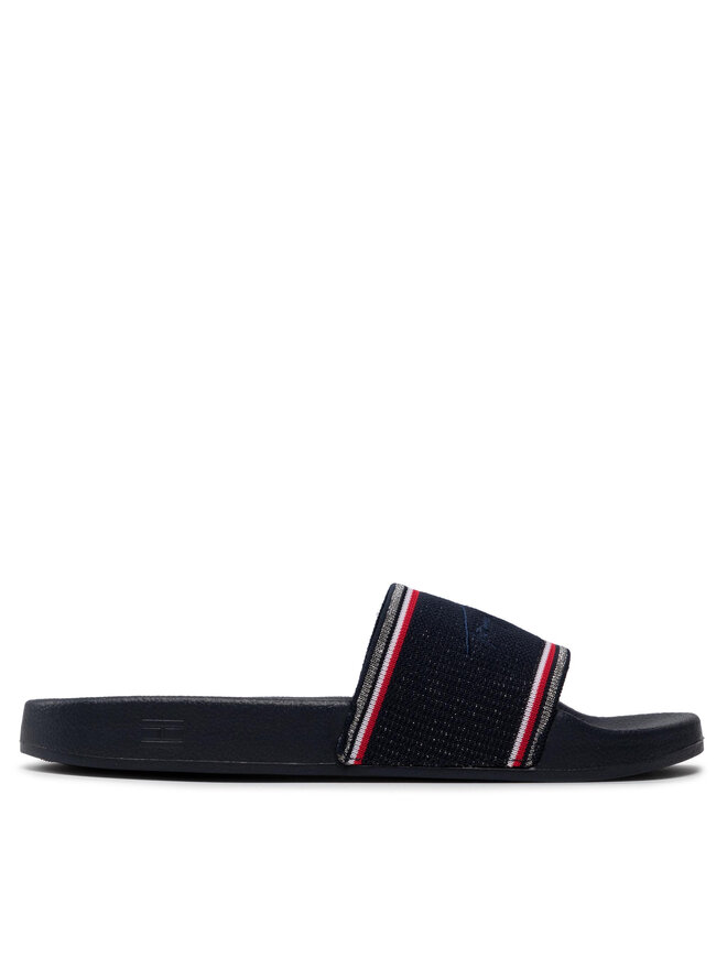 Tommy Hilfiger Чехли Tommy Hilfiger Essential Shiny Knit Pool Slide FW0FW06311 Тъмносин