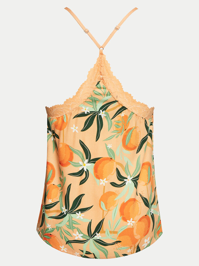 Hunkemöller Hunkemöller Pižamos marškinėliai Woven Lace 205764 Oranžinė Regular Fit