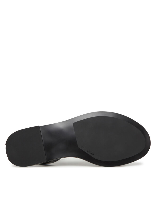 Calvin Klein Sandały Calvin Klein Flat Sandal W/Ck Hw - Lth HW0HW02367 Czarny