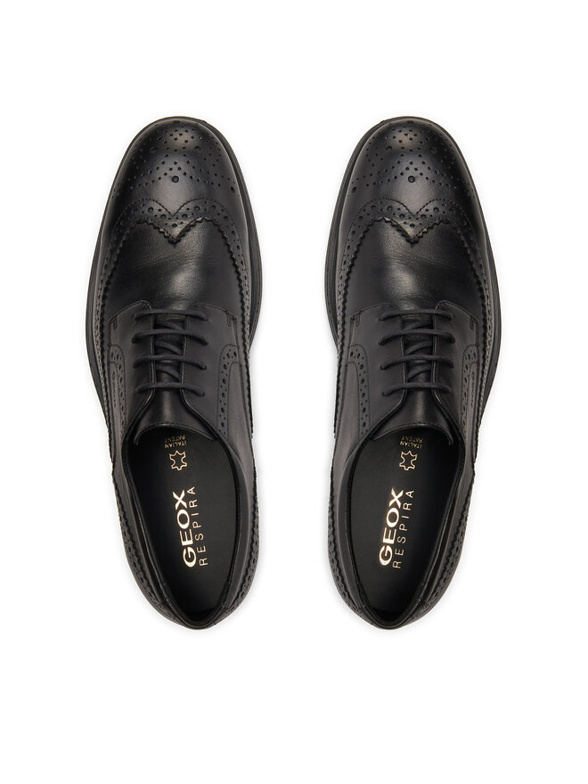 Zapato Negro Hombre Geox U Dublin B, Scarpe Brogue Uomo, Blu (Navy