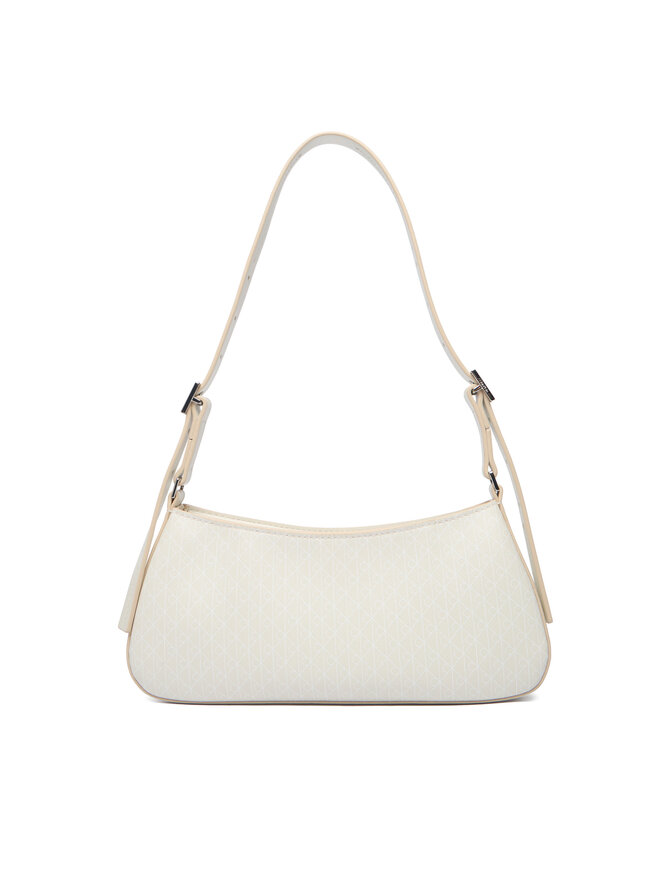 Calvin Klein Handtasche Calvin Klein Emblem Aop Small Shoulder Bag LV04F3324G Écru