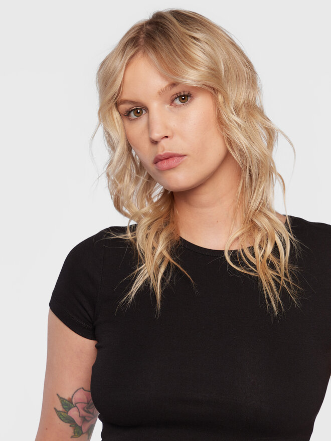Gina Tricot Gina Tricot T-Shirt Basic 17957 Μαύρο Slim Fit
