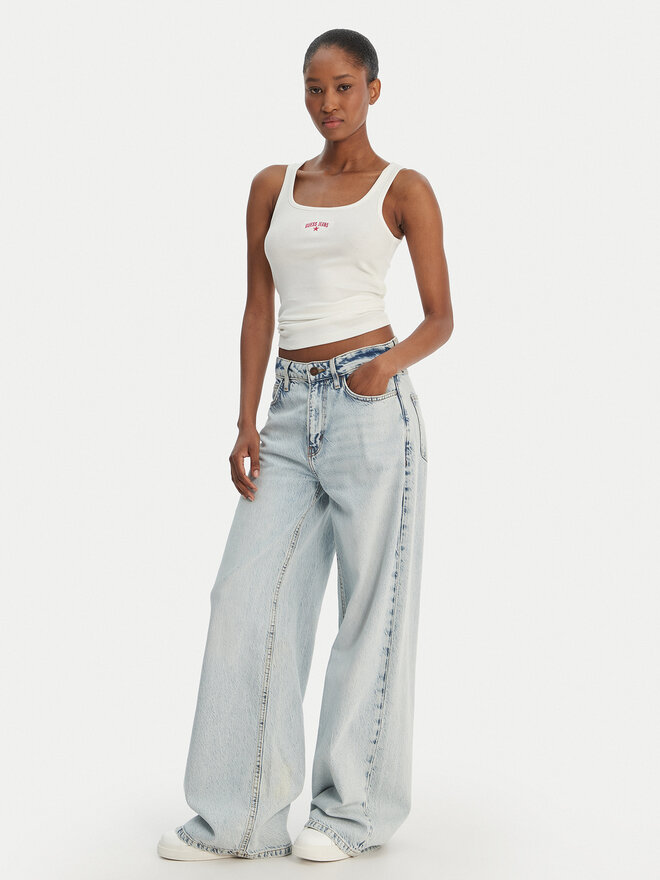 Guess Jeans Guess Jeans Top W6GPZ2 KA0H1 Weiß Slim Fit