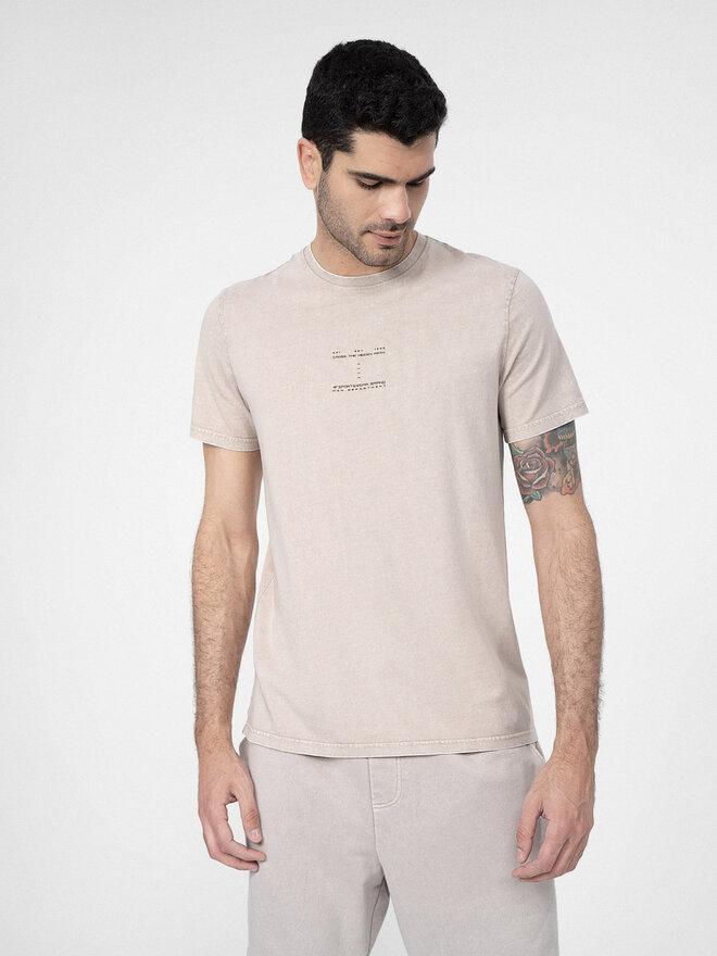 4F 4F T-shirt 4FSS23TTSHM296 Bež Regular Fit