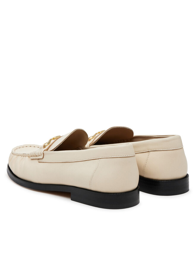 Tommy Hilfiger Polobotky Tommy Hilfiger Soft Leather Horsebit Loafer FW0FW08414 Écru