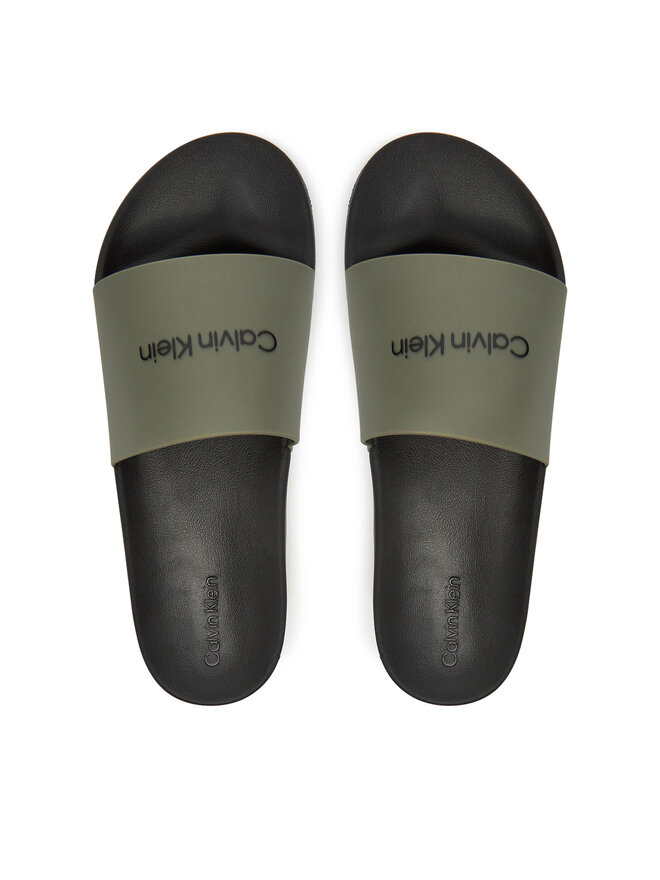 Calvin Klein Papucs Calvin Klein Chunky Pool Slide Rub HM0HM01063 Zöld