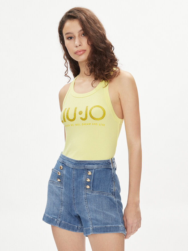 Liu Jo Liu Jo Топ MA4327 J4695 Жовтий Slim Fit