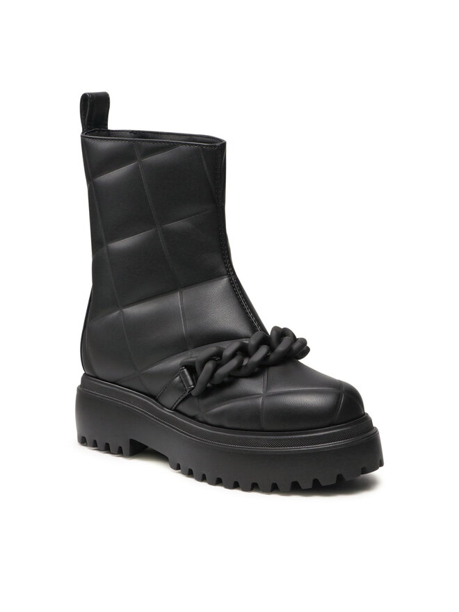 Le Silla Botine Le Silla Stivaletto Ranger Fod. Montone 6411T020M1MMFAK001 Negru