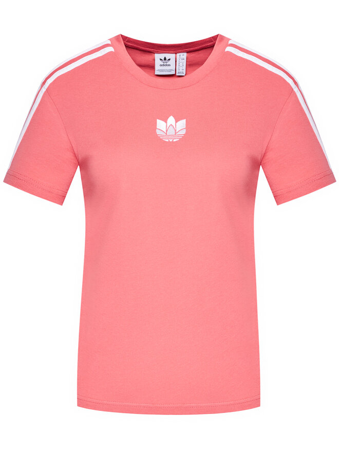 adidas adidas Marškinėliai adicolor 3D Trefoil GN6702 Rožinė Loose Fit