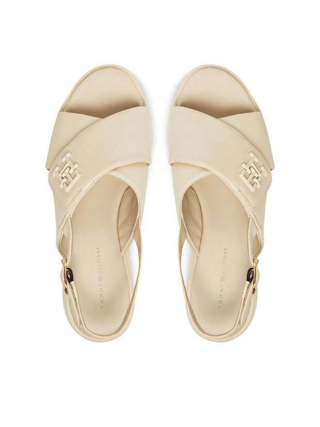Tommy Hilfiger Sandalias Tommy Hilfiger Th Logo Hw Padded Leather Sandal FW0FW08808 Beis