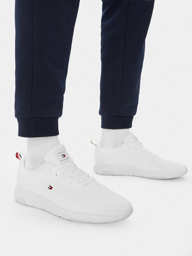 Tommy Hilfiger Sneakers Tommy Hilfiger Corporate Knit Rib Runner FM0FM02838 Weiß