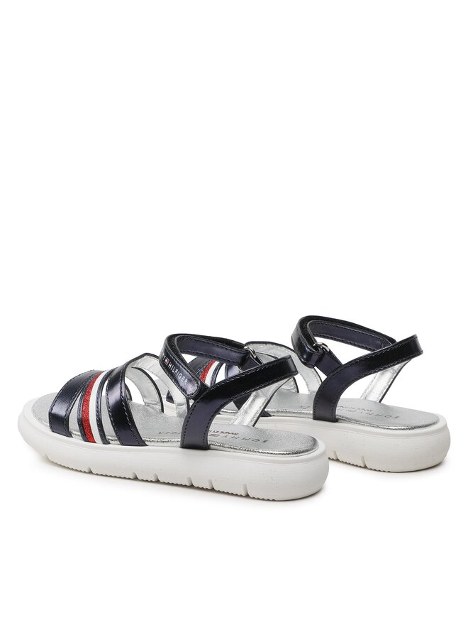 Tommy Hilfiger Sandály Tommy Hilfiger Stripes Velcro T4A2-32771-1372 S Tmavomodrá