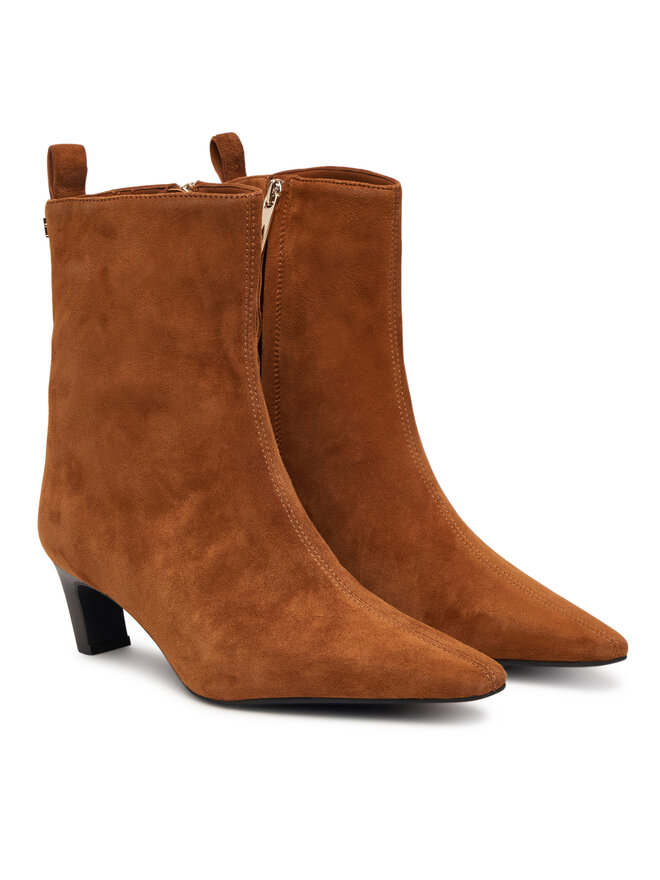 Tommy Hilfiger Stiefeletten Tommy Hilfiger Kitten Heel Suede Ankle Boot FW0FW09670 Orange