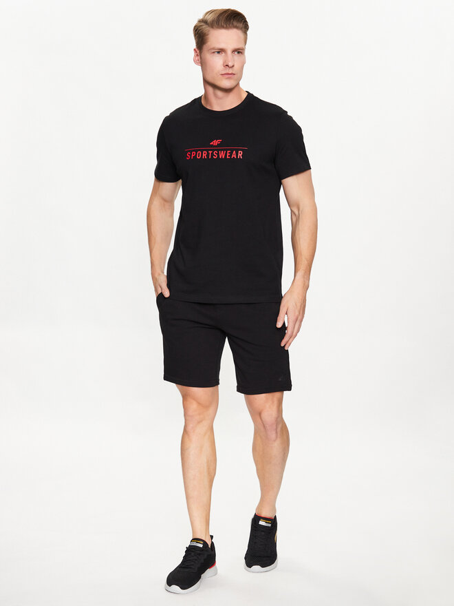 4F 4F T-Shirt 4FSS23TTSHM539 Μαύρο Regular Fit