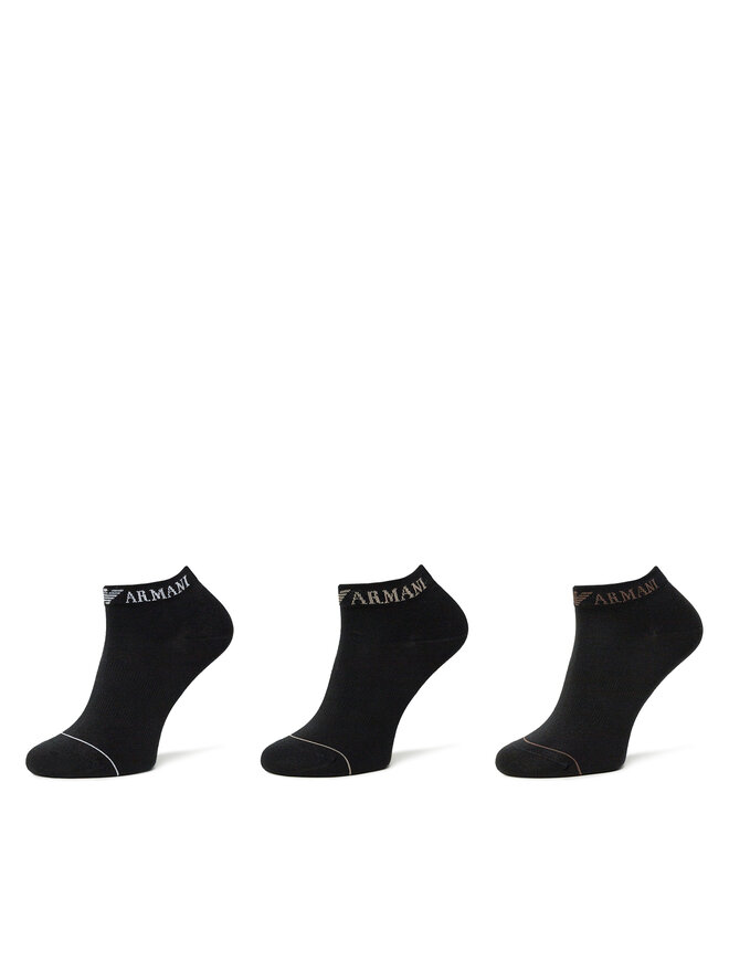 Emporio Armani 3 pár férfi bokazokni Emporio Armani EM000550 AF12276 MC061 Fekete