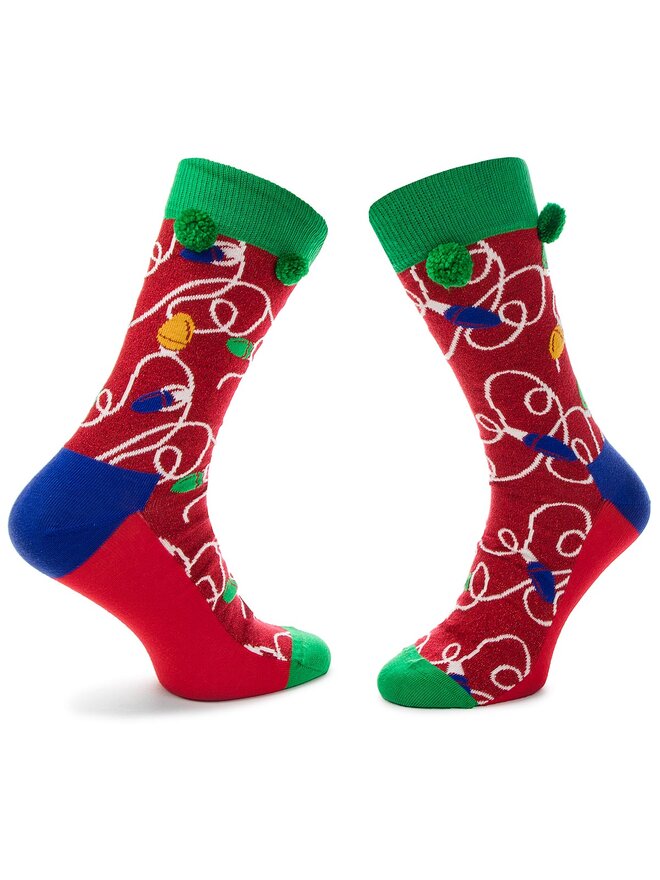Happy Socks Комплект 3 чифта дълги чорапи мъжки Happy Socks XMAS08-7003 Цветен