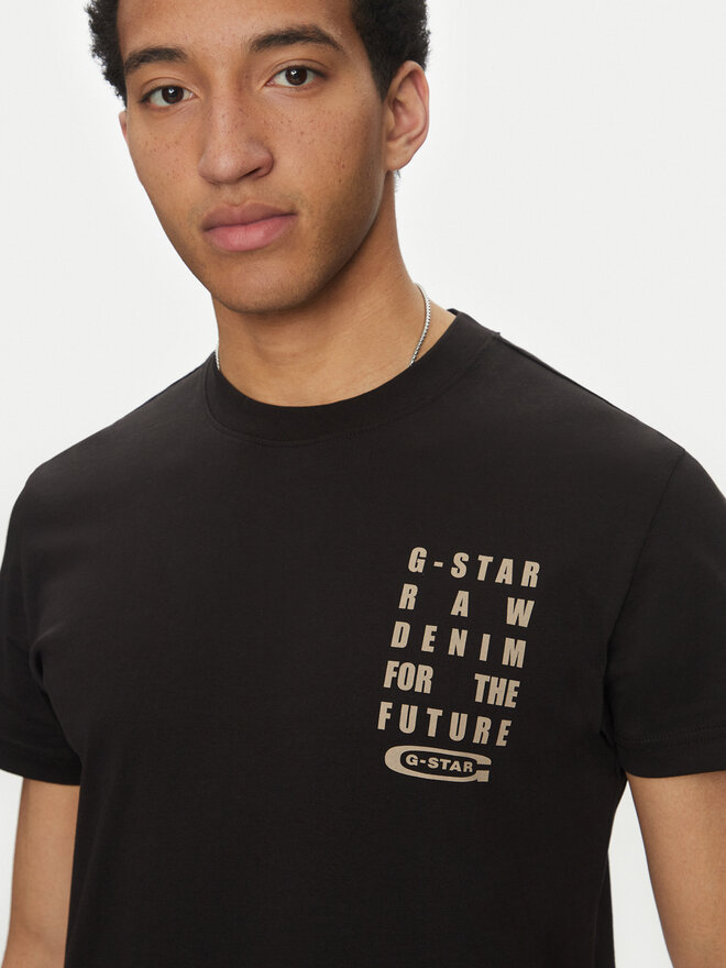 G-Star Raw G-Star Raw T-Shirt Text Chest D25968-C506 6057 Schwarz Regular Fit