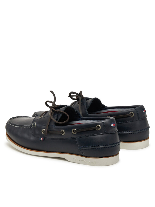 Tommy Hilfiger Félcipő Tommy Hilfiger Th Boat Shoe Core Lth FM0FM05569 Sötétkék