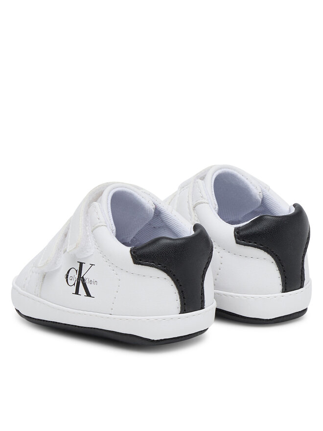 Calvin Klein Sneakersy Calvin Klein Low Cut Velcro Sneaker V0B9-83145-1582 Biela