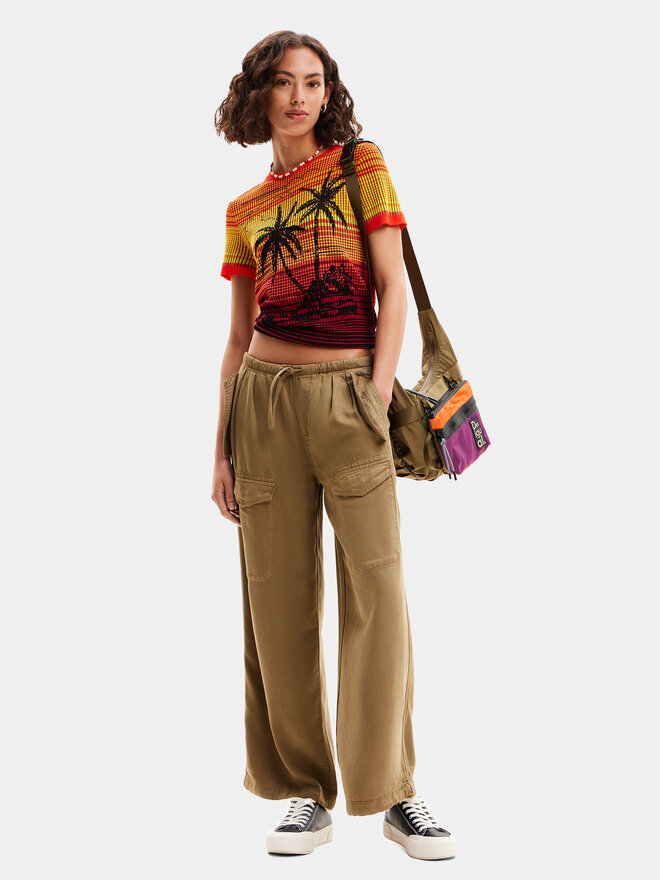 Desigual Desigual Marškinėliai Dubai 24SWTK87 Oranžinė Regular Fit