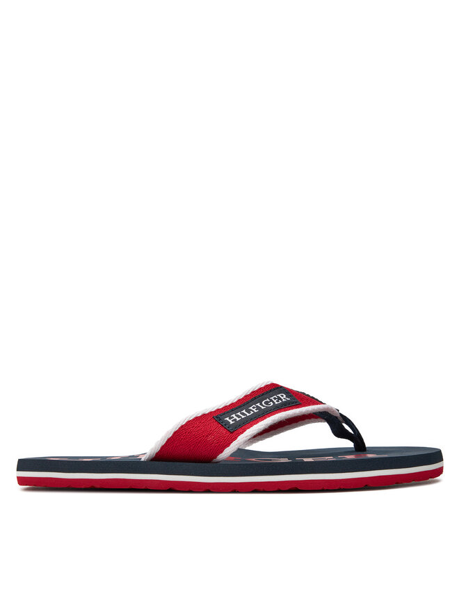 Tommy Hilfiger Zehentrenner Tommy Hilfiger Patch Hilfiger Beach Sandal FM0FM05024 Rot