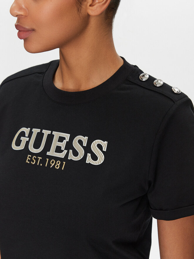 Guess Guess T-Shirt W5GI15 K8FQ4 Μαύρο Regular Fit
