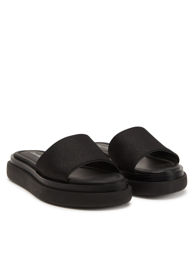 Calvin Klein Şlapi Calvin Klein Flatform Slide Jacq HW0HW02461 Negru