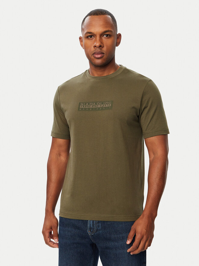 Napapijri Napapijri T-Shirt S-Box Logo NP0A4IFL Khakifarben Regular Fit
