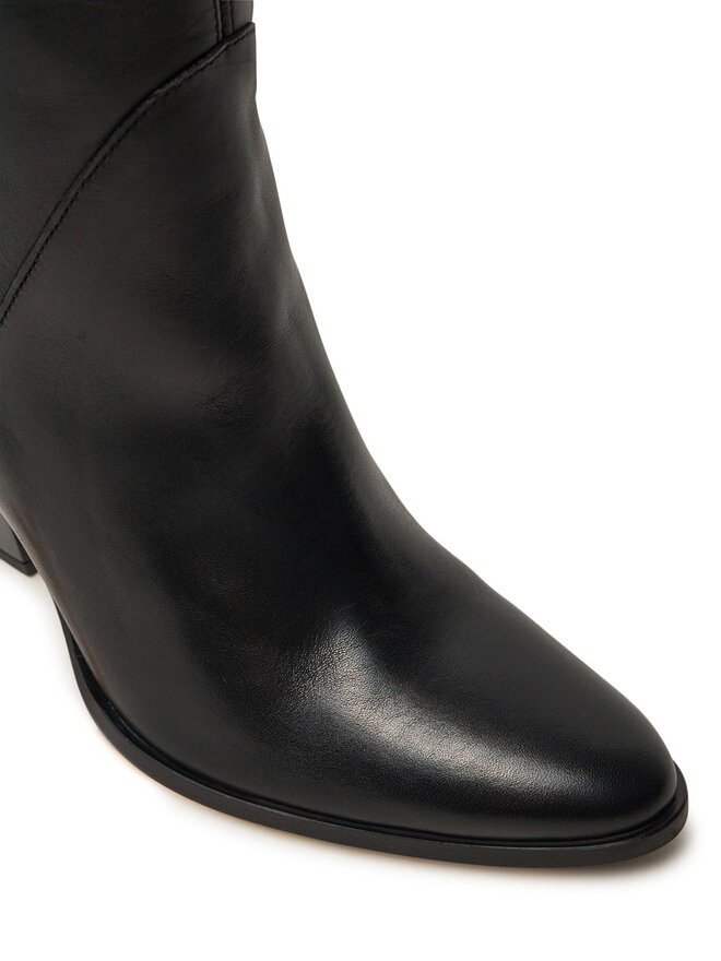 Tommy Hilfiger Csizma Tommy Hilfiger High Cowboy Heel Boot Leather FW0FW08296 Fekete
