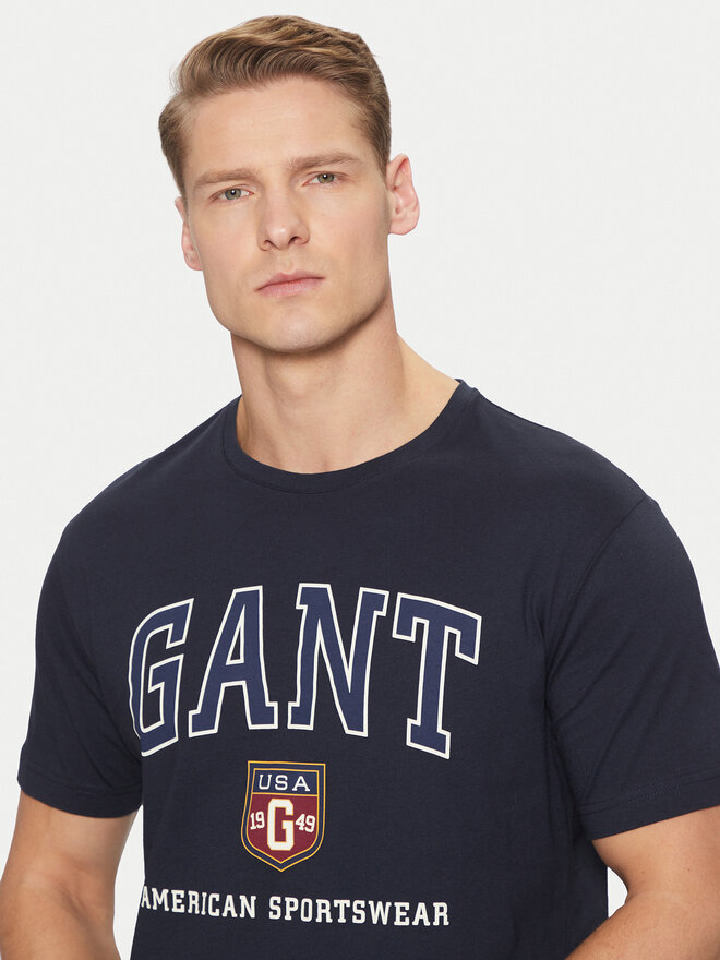 Gant Gant Póló 2003290 Sötétkék Regular Fit