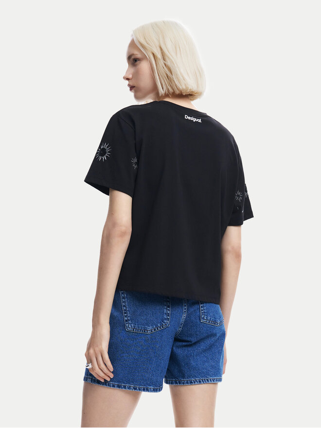 Desigual Desigual T-Shirt Tarot 24WWTK96 Μαύρο Regular Fit