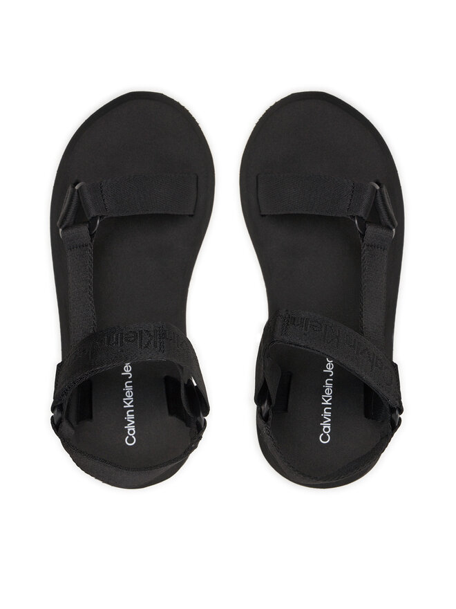 Calvin Klein Jeans Sandalen Calvin Klein Jeans Sandal Velcro Webbing In Mtl YW0YW01480 Schwarz
