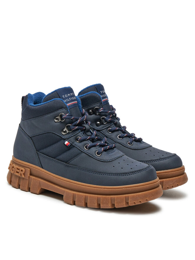 Tommy Hilfiger Šnurovacia obuv Tommy Hilfiger Lace-Up Bootie T3X5-33707-1492 S Tmavomodrá