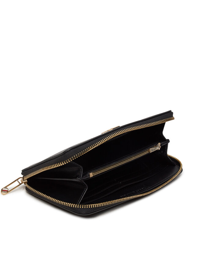 Tommy Hilfiger Cartera grande para mujer Tommy Hilfiger Iconic Tommy Large Za AW0AW16009 Negro