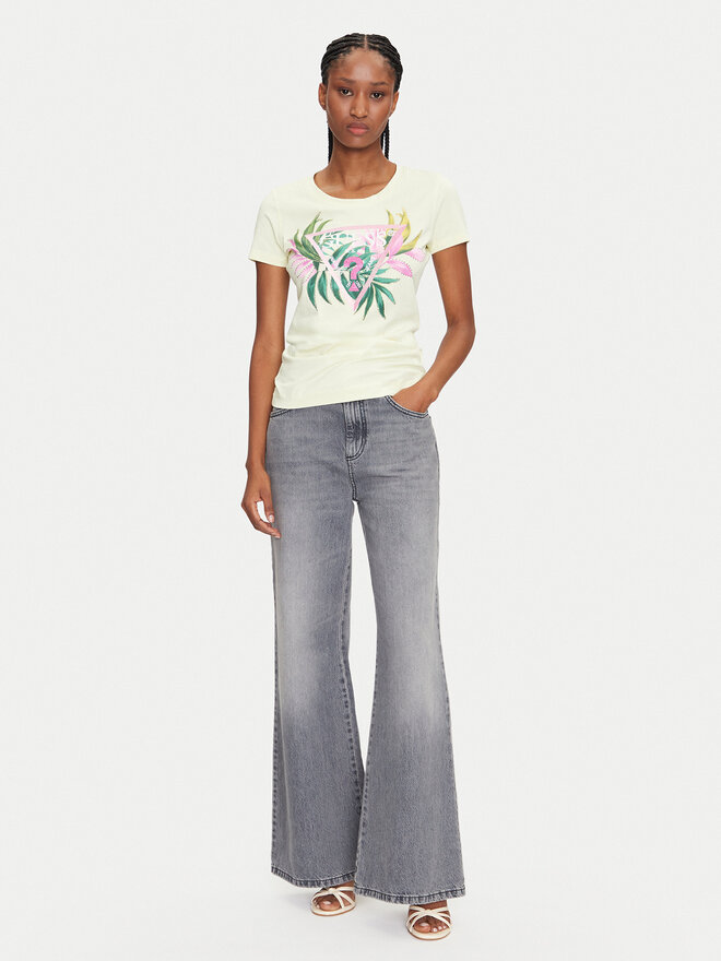 Guess Guess Póló W5GI07 J1314 Sárga Regular Fit