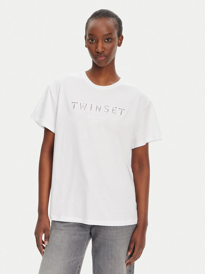 TWINSET TWINSET Camiseta 251TT2041 Blanco Relaxed Fit