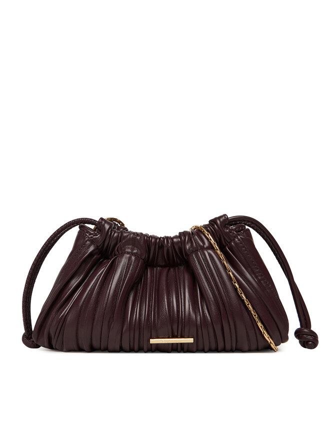 Calvin Klein Handtasche Calvin Klein Plisse Mini Drawstring Bag LV04F3077G Dunkelrot