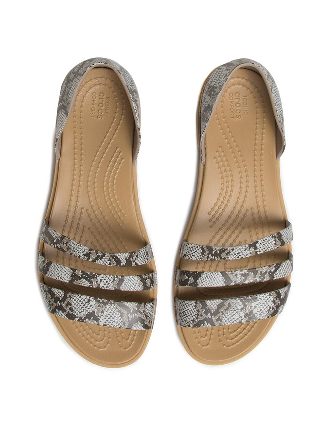 Sandalen Crocs Tulum Open Flat W 206109 Braun | eschuhe.de