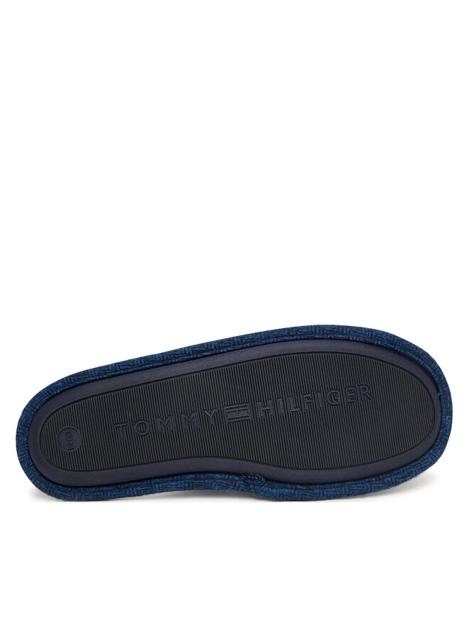 Tommy Hilfiger Hausschuhe Tommy Hilfiger Hilfiger Herringbone House Shoe FM0FM06018 Dunkelblau
