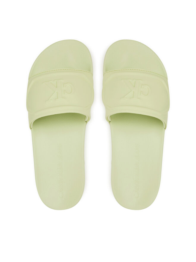 Calvin Klein Jeans Šľapky Calvin Klein Jeans Slide Pu Hf Mg YW0YW01879 Zelená
